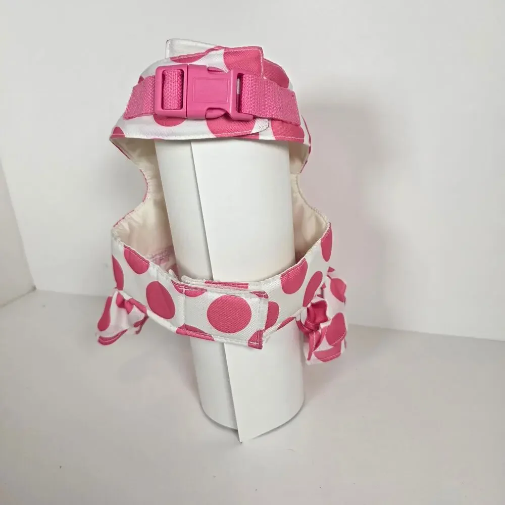 Polkadots  Dog Dress Pink Bow Rhinestone Smoochie Pouch Simply She Petco Sz XS